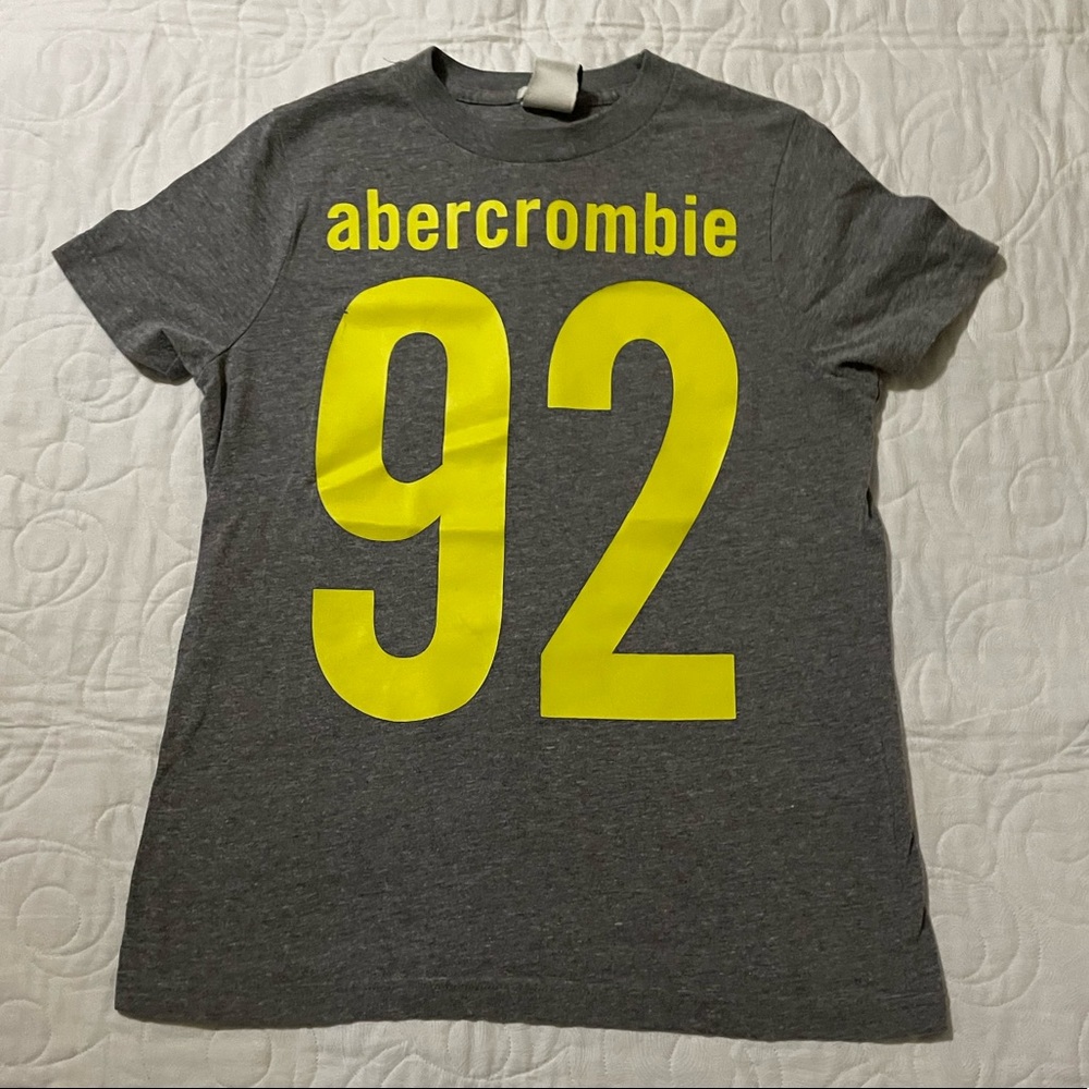 🔖Abercrombie Muscle Shirt T-Shirt boys Size Large Grey and Yellow
